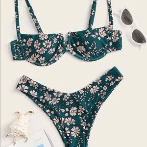 Green Floral Bikini